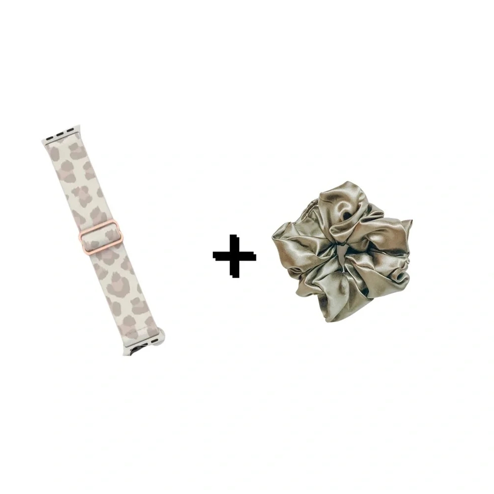 Elegant Beige Smartwatch Case with Camo Band